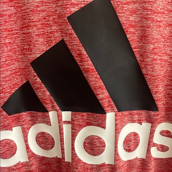 adidas Red and Black Kids Short Sleeve Tee - Picture 3 of 4